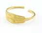 Textured Bracelet Shiny Gold Plated Brass Adjustable (64mm inner size - Adjustable ) OZ3154