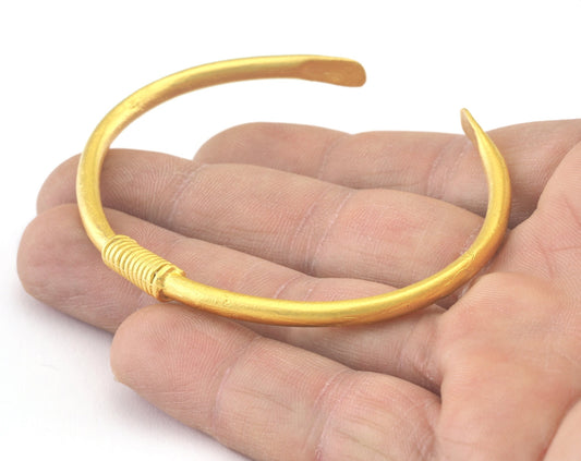 Bracelet Matte Gold Plated Brass (64mm inner size - Adjustable ) OZ3171