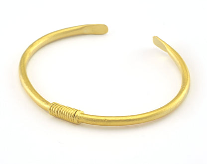 Bracelet Matte Gold Plated Brass (64mm inner size - Adjustable ) OZ3171