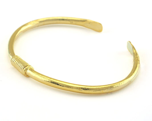 Bracelet Shiny Gold Plated Brass (64mm inner size - Adjustable ) OZ3171