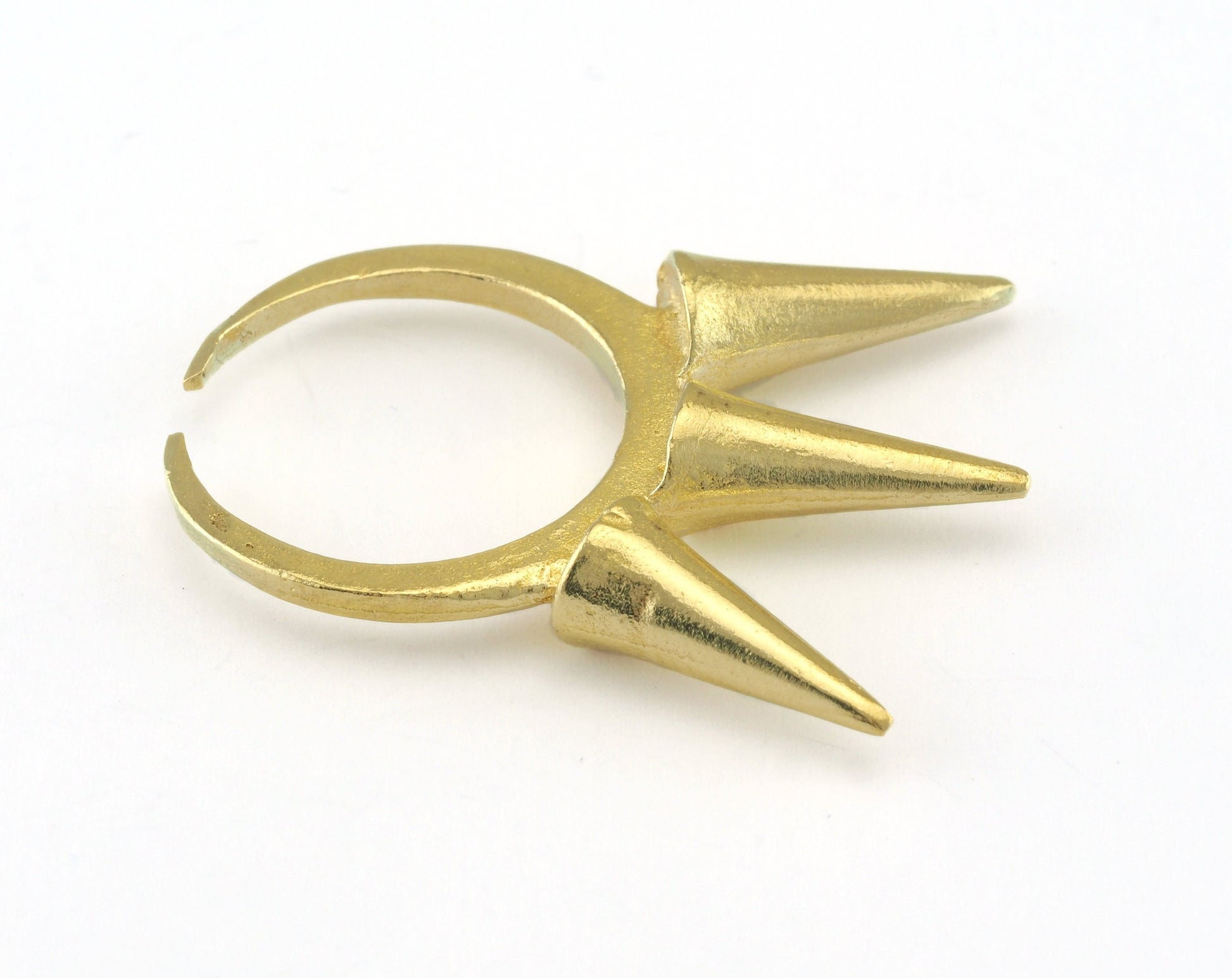 Spike Adjustable Ring Raw brass (18mm 8US inner size) OZ3244