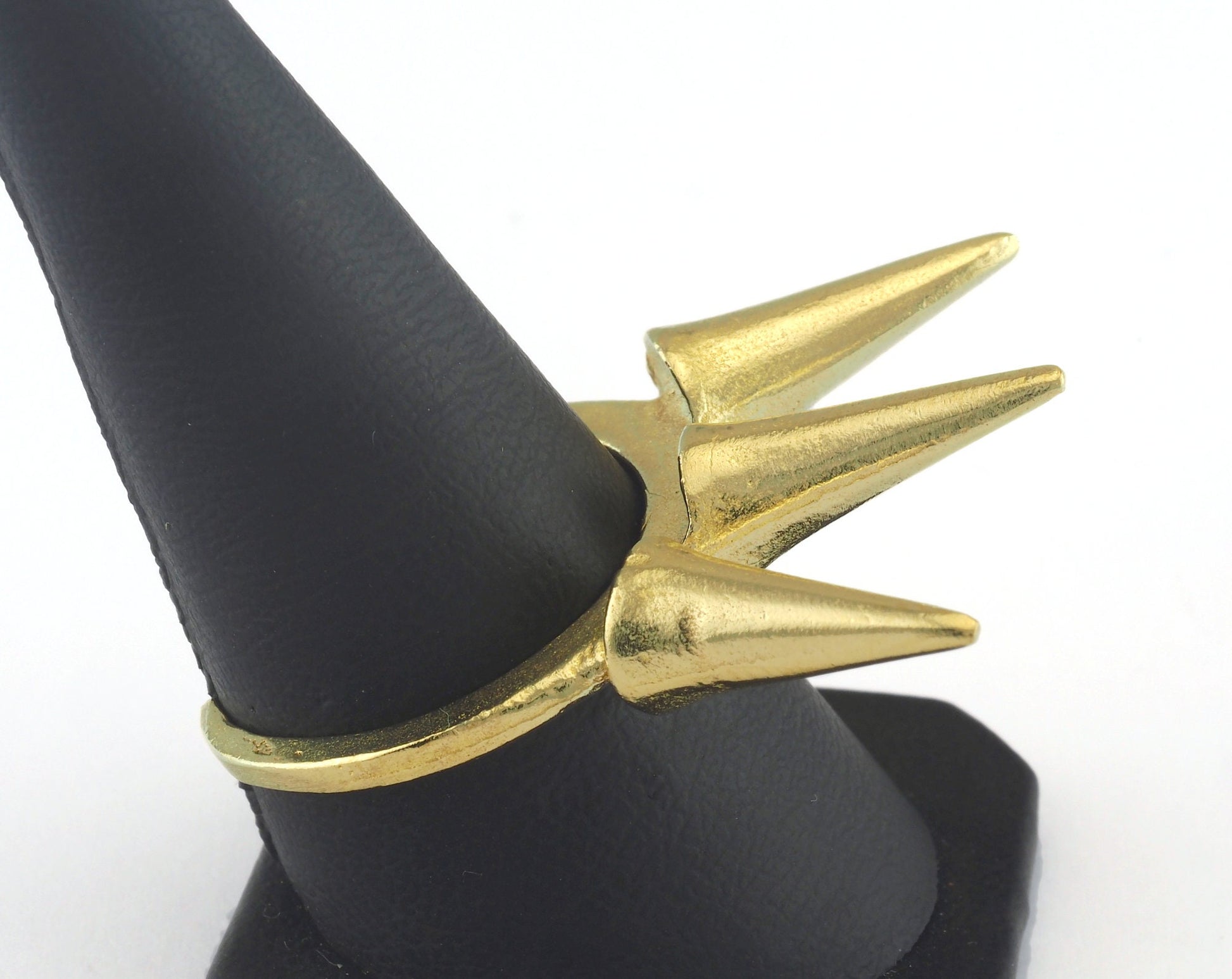 Spike Adjustable Ring Raw brass (18mm 8US inner size) OZ3244