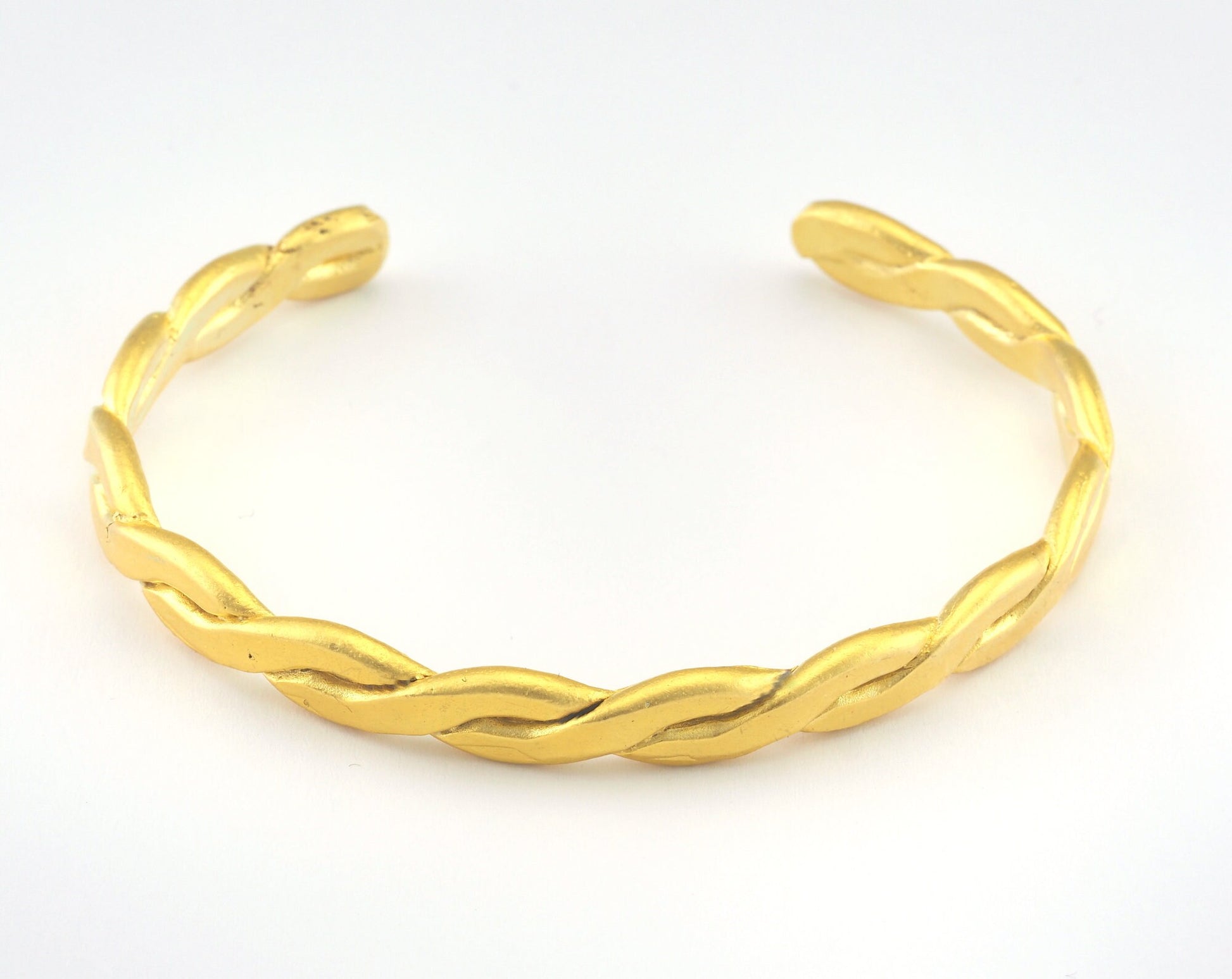 Swirl Bracelet Matte Gold Plated Brass 1 pc. (64mm inner size - Adjustable ) OZ2966