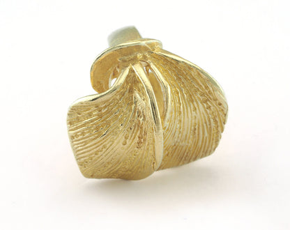 Leaf Ring Adjustable Raw brass (18mm 8US inner size) OZ3245 ring27