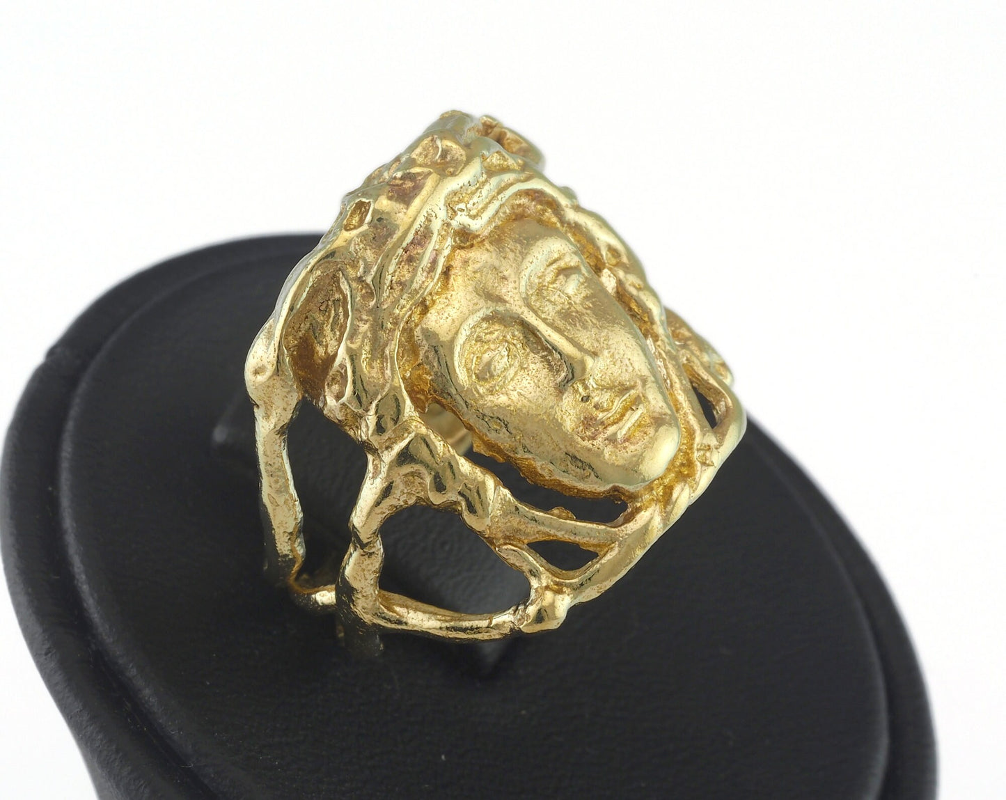 Signet Face Adjustable Ring Raw brass (19mm 9US inner size) OZ3248