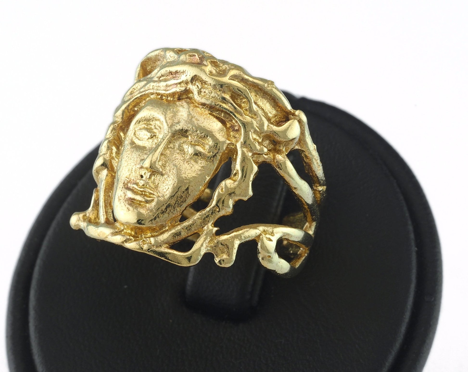 Signet Face Adjustable Ring Raw brass (19mm 9US inner size) OZ3248