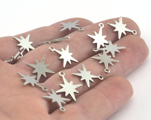 Silver tone Copper North Star 17mm Charms ,Findings 2954-56