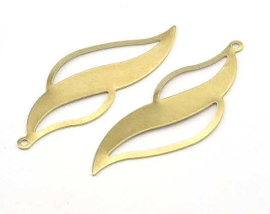 Raw Brass Fire smoke organic shape 43mm raw brass pendant findings oz3257-90