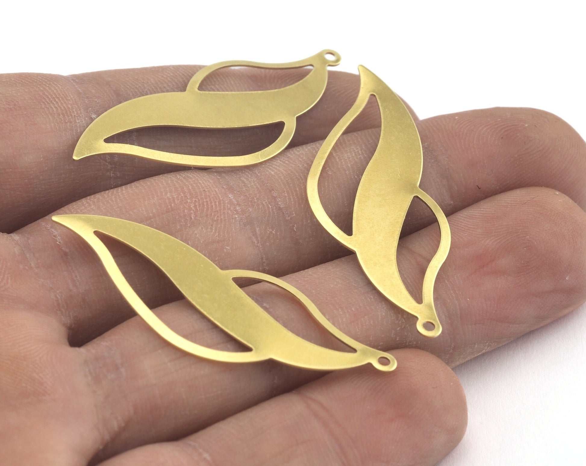 Raw Brass Fire smoke organic shape 43mm raw brass pendant findings oz3257-90