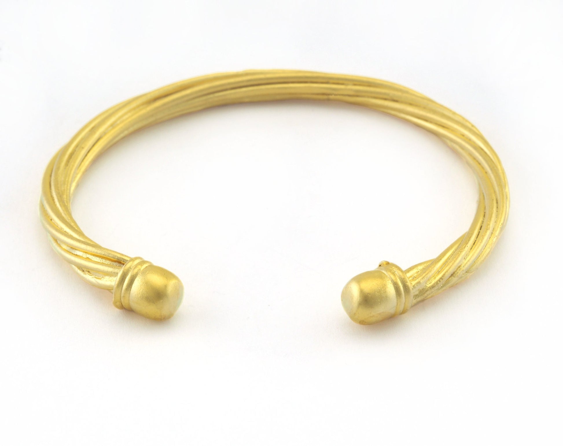 Cuff Bracelet Swirl Matte Gold Plated Brass (60mm inner size - Adjustable ) OZ3168