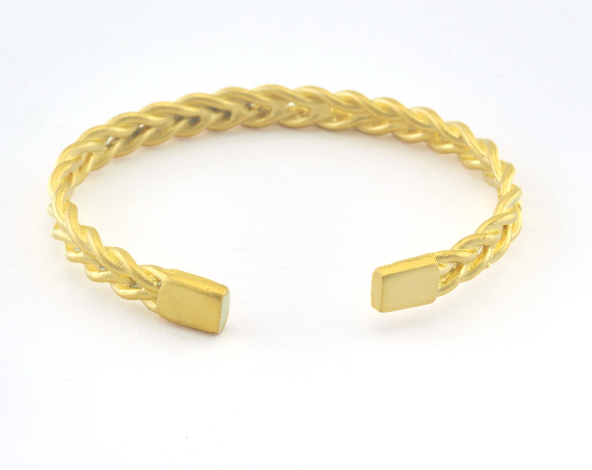 Cuff Bracelet Swirl Adjustable Matte Gold Plated Brass (61mm inner size - Adjustable ) OZ3165