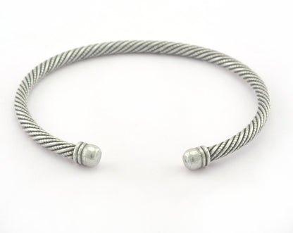 Swirl Bracelet Antique Silver Plated Brass (62mm inner size - Adjustable ) OZ3156