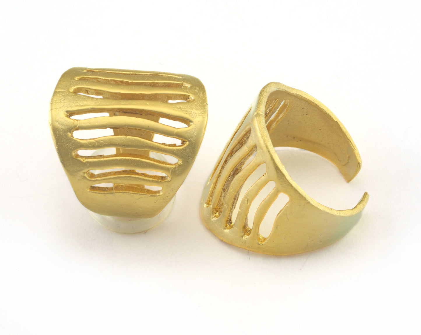 Adjustable Ring Matte Gold Plated brass (18mm 8US inner size) 2595 ring21