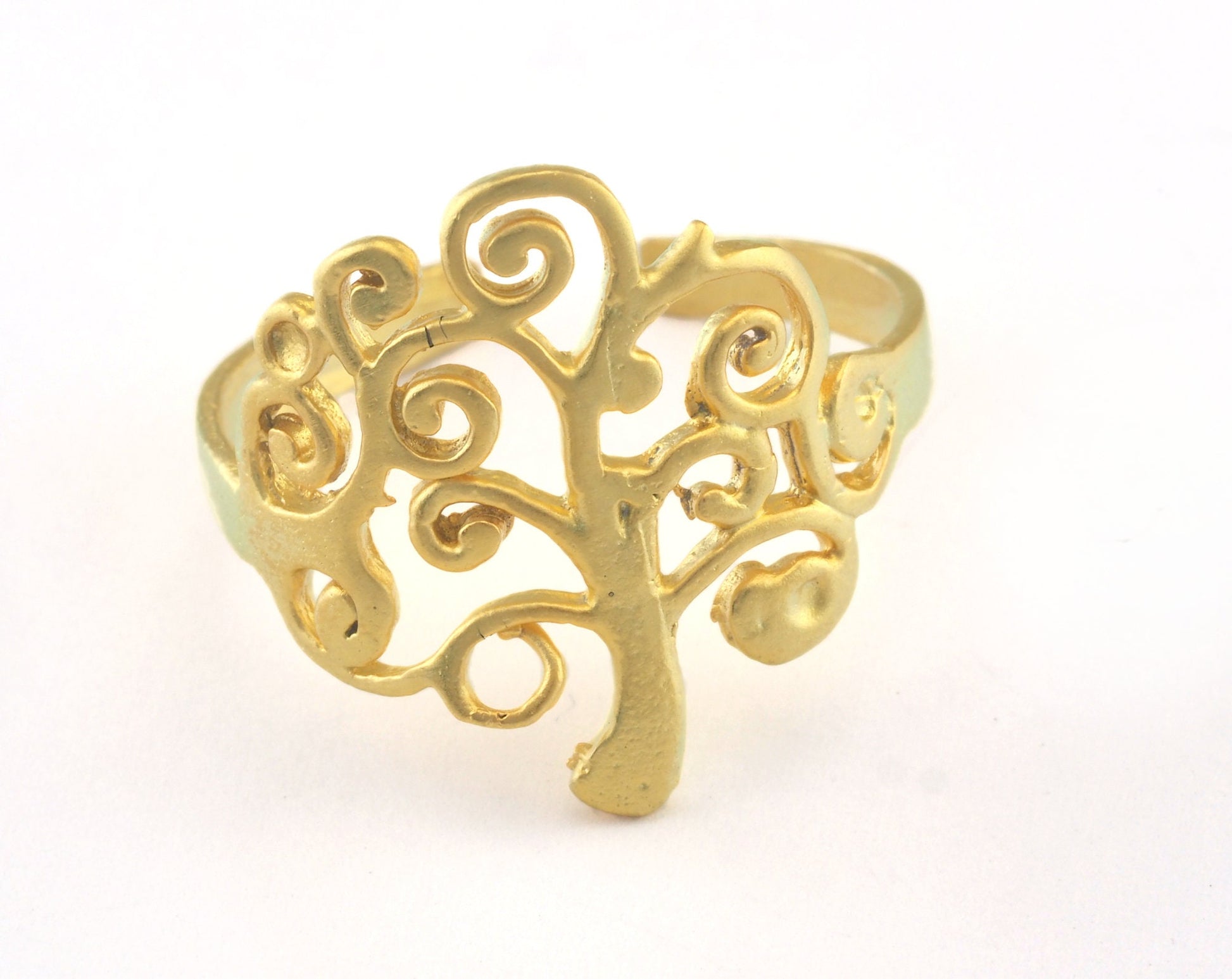 Dream Tree Adjustable Ring Gold plated brass (18mm 8US inner size) OZ3259