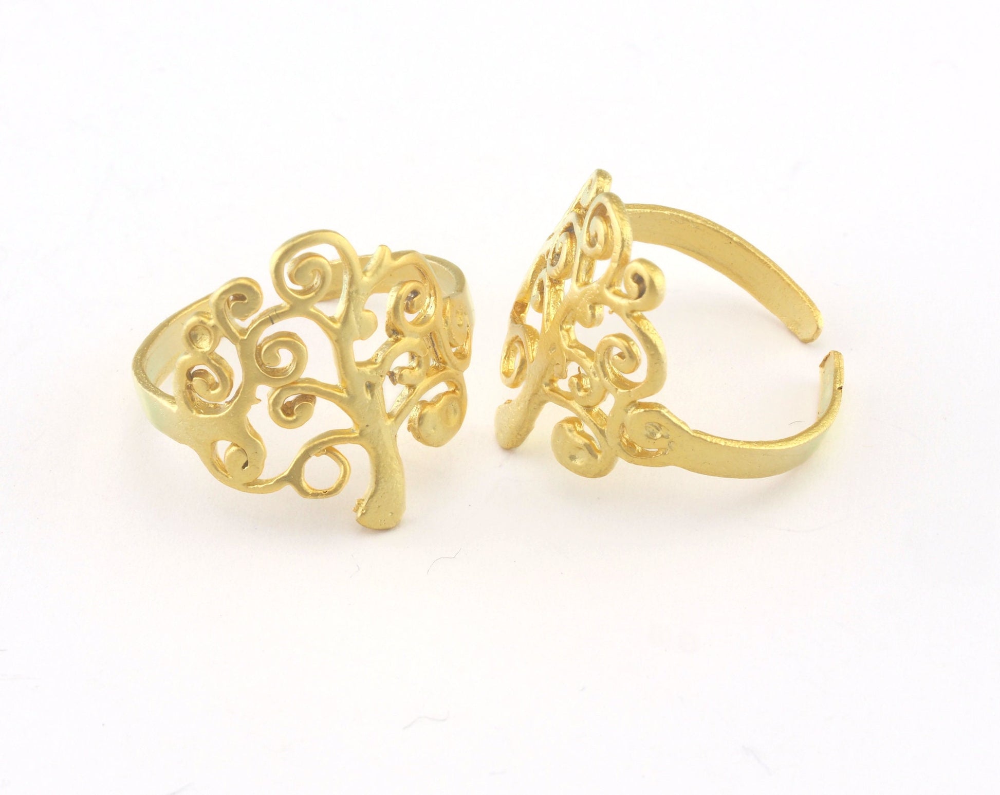 Dream Tree Adjustable Ring Gold plated brass (18mm 8US inner size) OZ3259