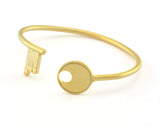 Key Bracelet Adjustable Matte Gold Plated Brass (62mm inner size - Adjustable ) OZ3183