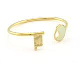 Key Bracelet Adjustable Shiny Gold Plated Brass (62mm inner size - Adjustable ) OZ3183