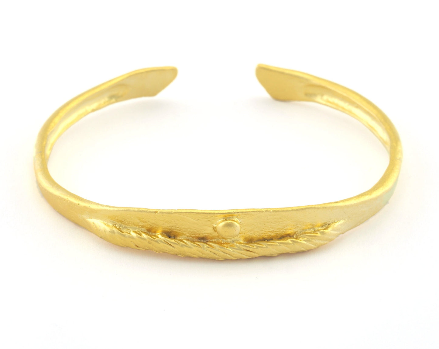 Textured Cuff Bracelet Adjustable Matte Gold Plated Brass (62mm inner size - Adjustable ) OZ3163