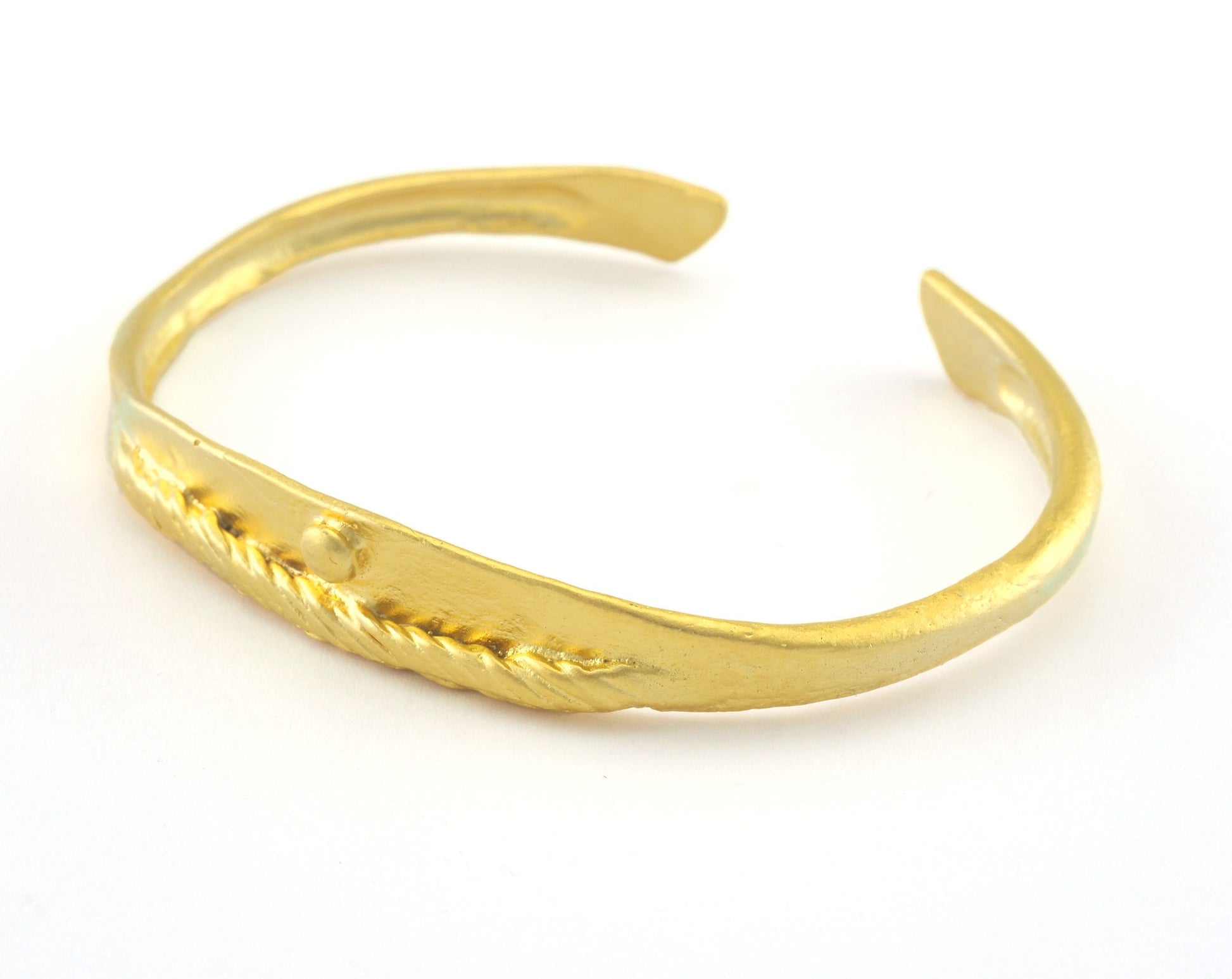 Textured Cuff Bracelet Adjustable Matte Gold Plated Brass (62mm inner size - Adjustable ) OZ3163