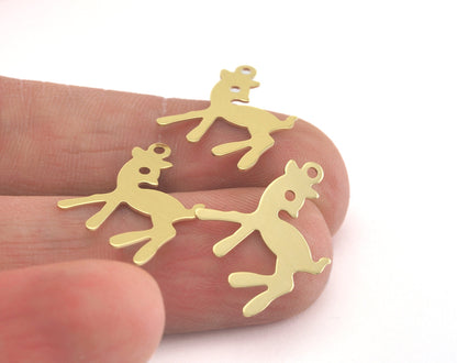 Baby Gazelle Charms Raw Brass 18x14mm 0.5mm thickness Findings OZ3425-50