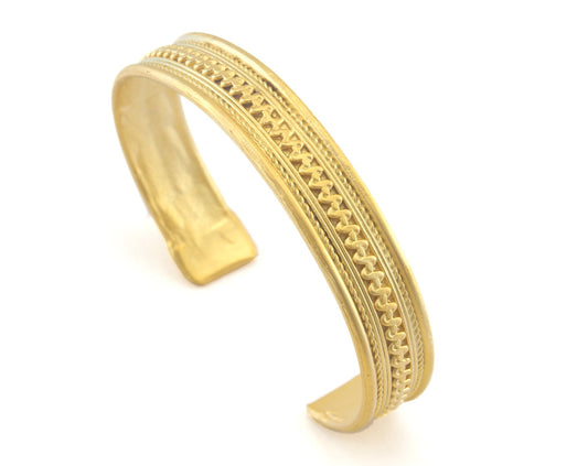 Textured Bracelet Matte Gold Plated Brass Adjustable (60mm inner size - Adjustable ) OZ3181