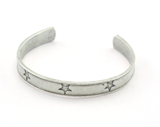 Star Bracelet Antique Silver Plated Brass (57mm inner size - Adjustable ) OZ3157