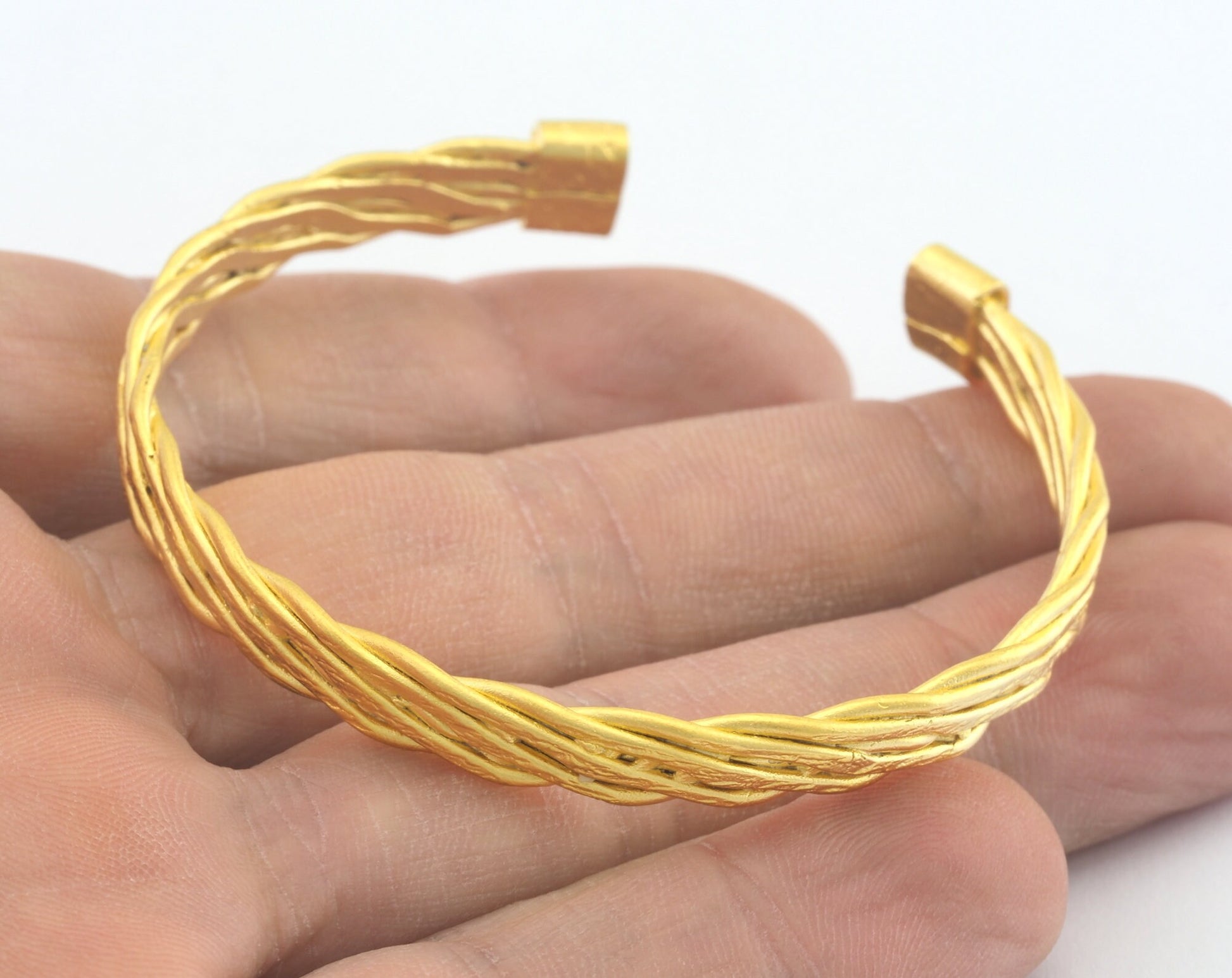 Swirl Bracelet Adjustable Matte Gold Plated Brass (50mm inner size - Adjustable ) OZ3176