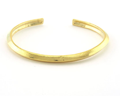 Adjustable Bracelet Shiny Gold Plated Brass (65mm inner size - Adjustable ) OZ3180