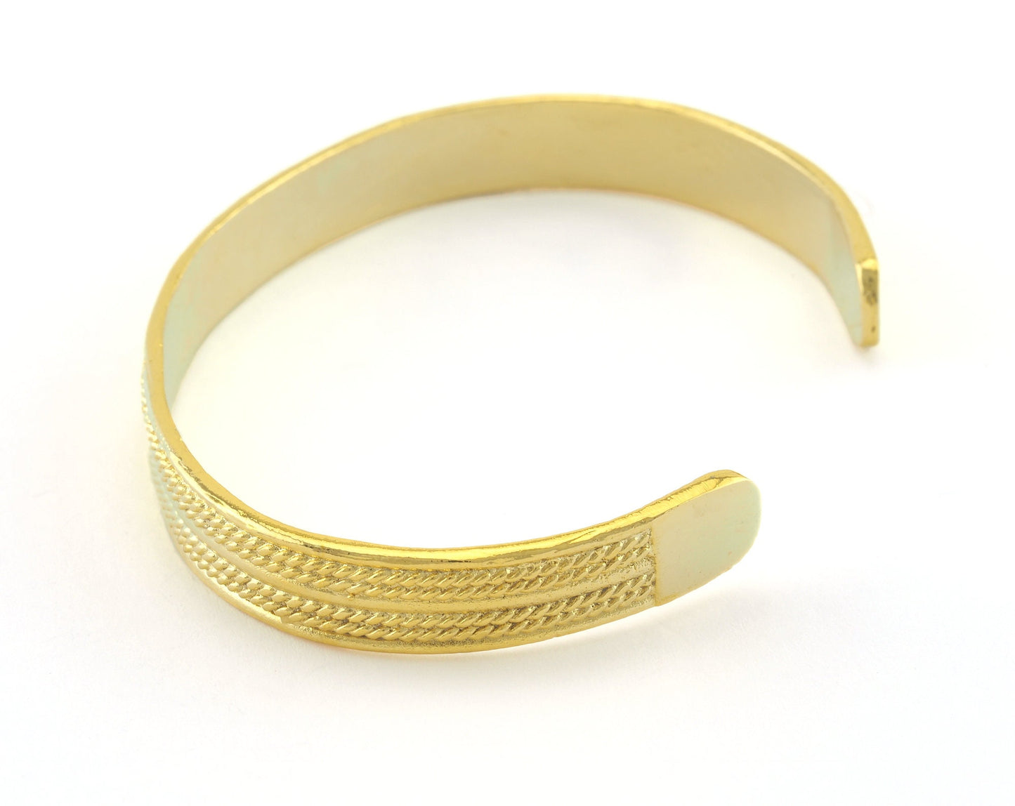 Textured Bracelet Shiny Gold Plated Brass Adjustable (64mm inner size - Adjustable ) OZ3170