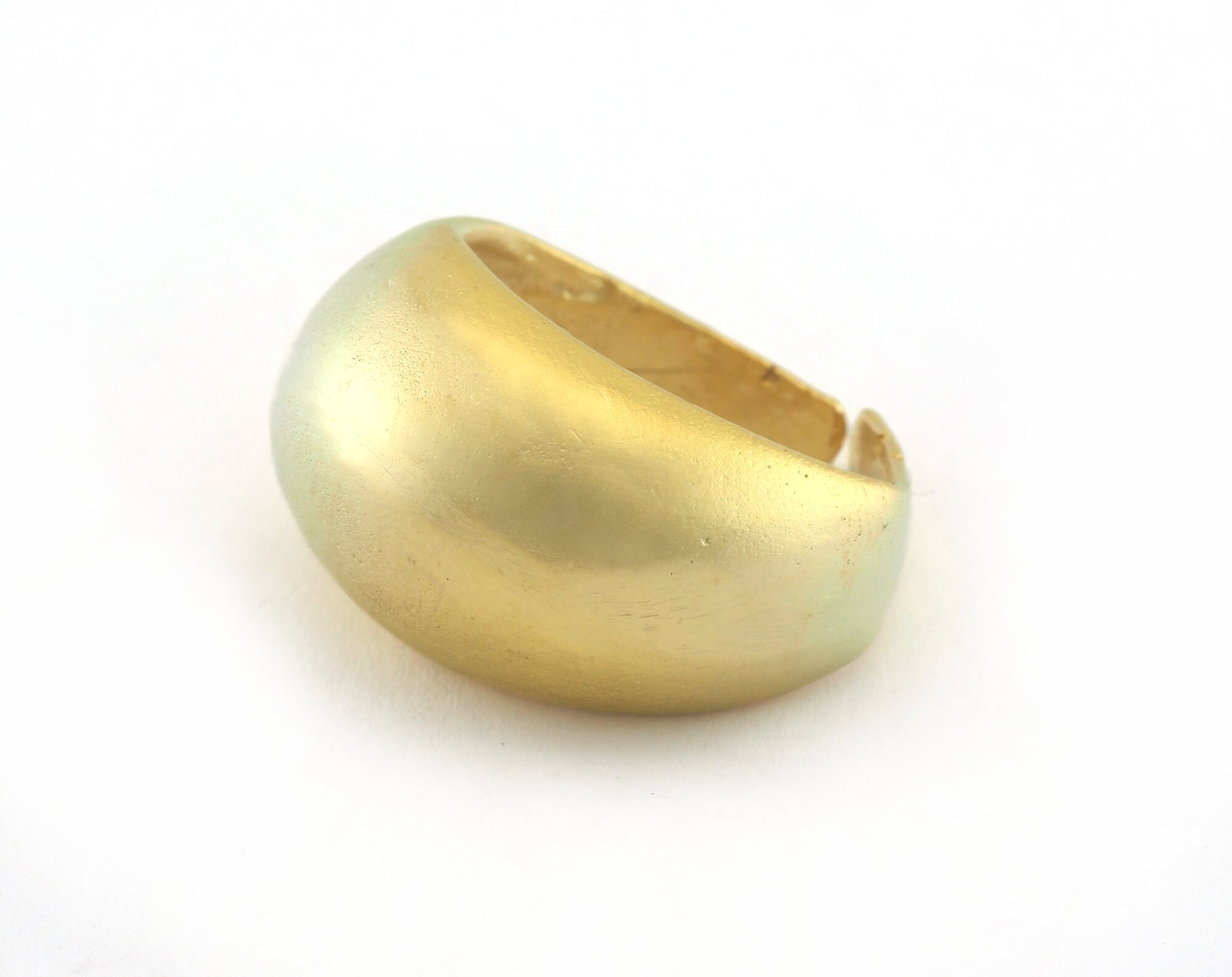 Adjustable Ring Domed (Small) Matte Gold plated Brass (19mm 9US inner size) Oz3069