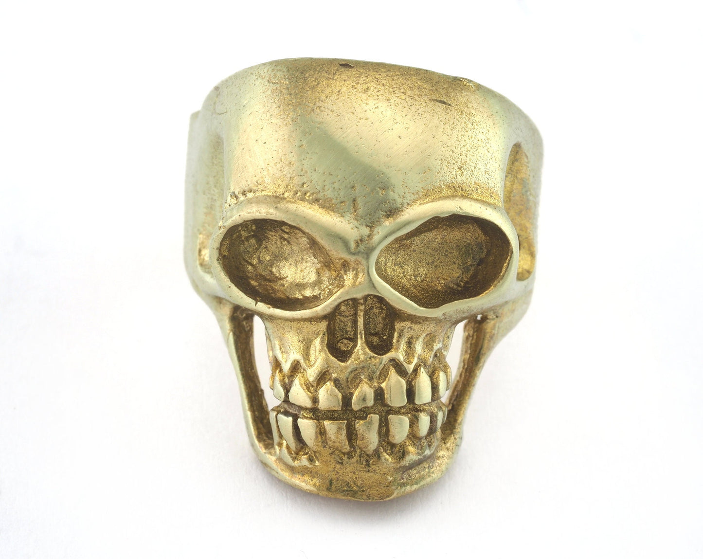 Skull Ring Adjustable Ring Raw Brass (19mm 9US inner size) OZ3265