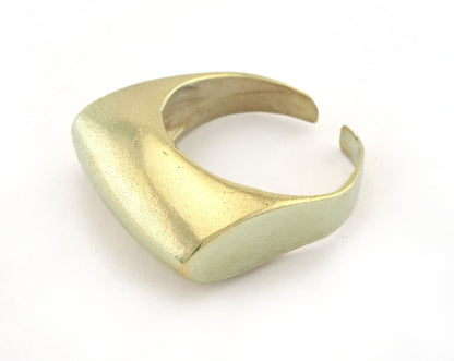 Domed Adjustable Ring Raw, Antique, Shiny Silver, Gold plated Brass (18.5mm 8.5US inner size ) 3282 ring27