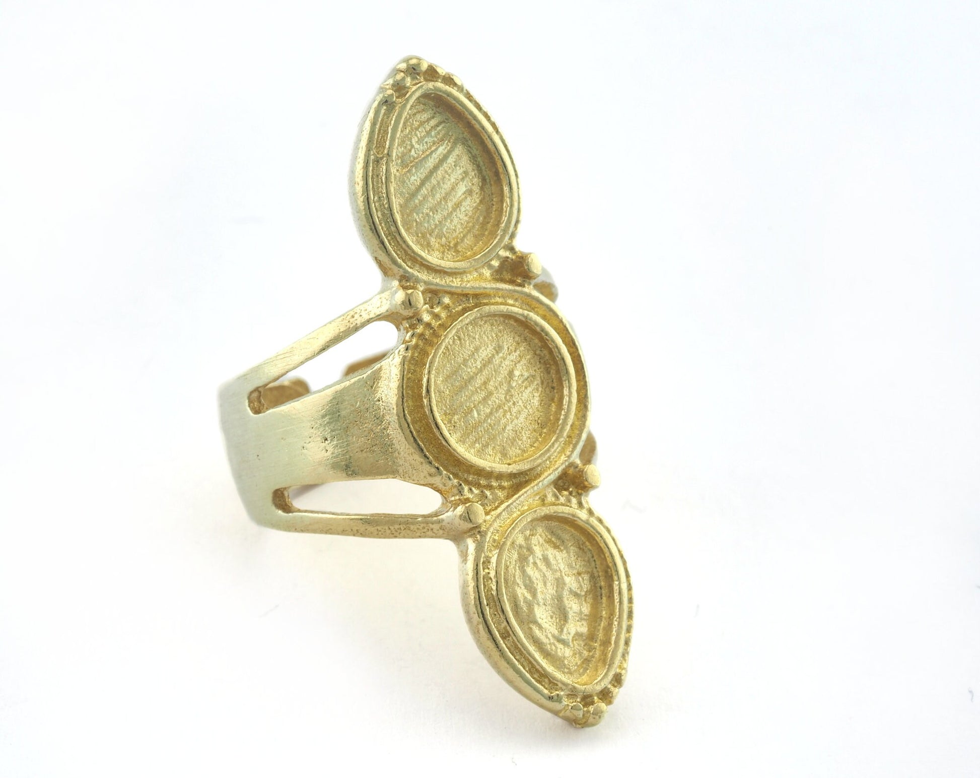 Ring Adjustable Ring Bezel Raw brass (18mm 7.5US inner size - Adjustable ) OZ3289