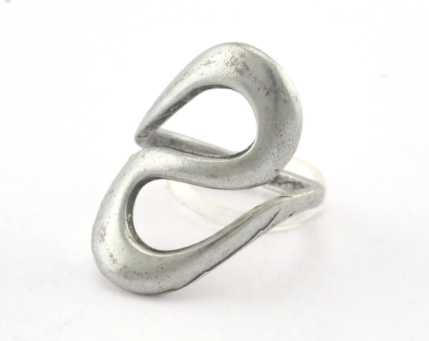 Adjustable Ring 29mm Antique Silver Plated brass (18mm 8US inner size) OZ3293