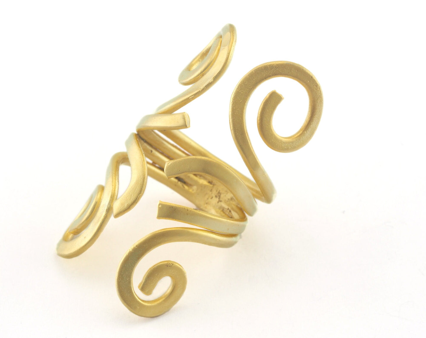 Adjustable Ring Matte Gold Plated Brass 45mm (17.5mm 7US inner size) OZ3307