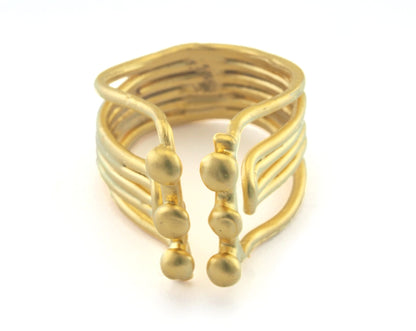 Adjustable Ring Matte Gold Plated Brass (18mm 8US inner size) OZ3304 Ring30