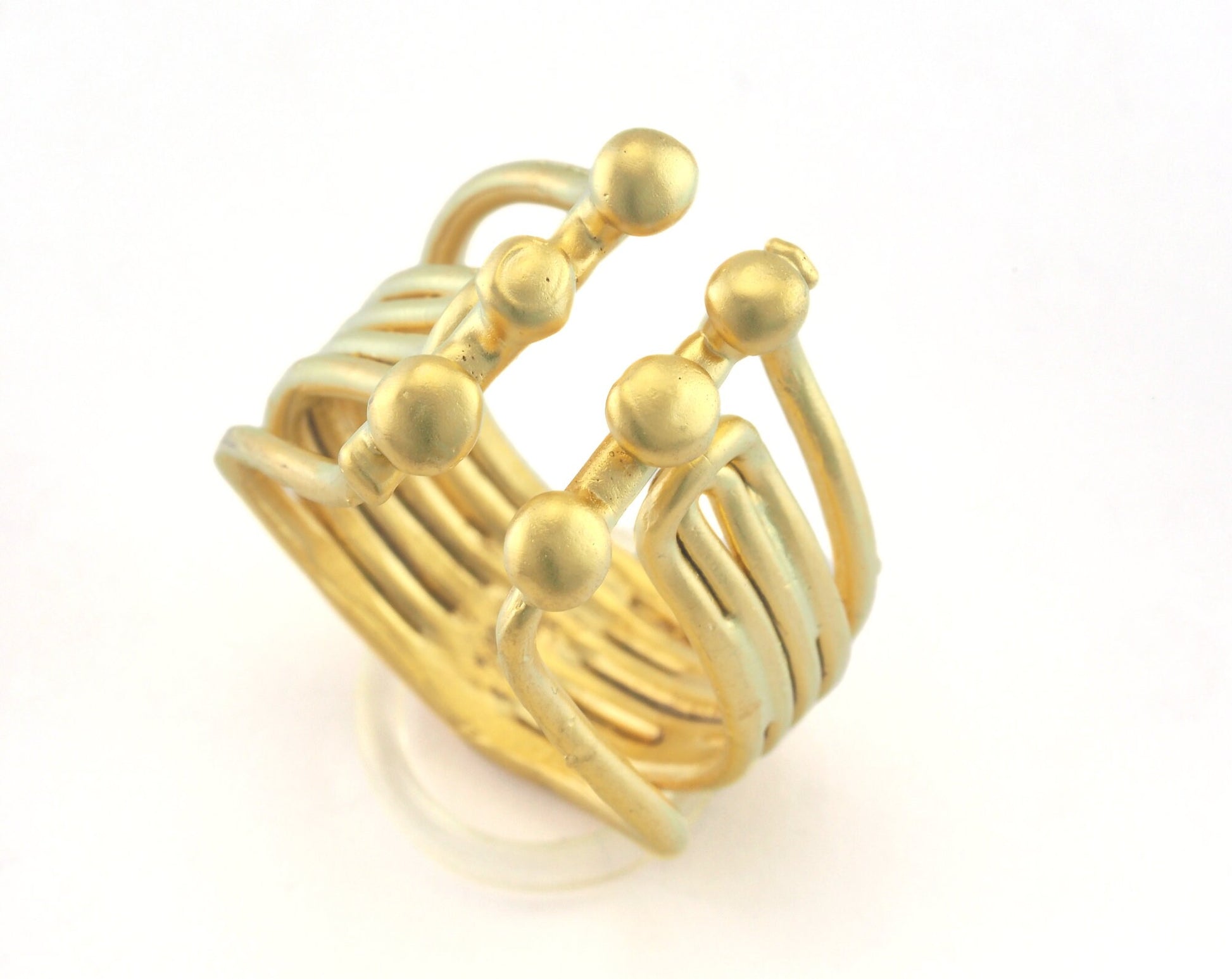 Adjustable Ring Matte Gold Plated Brass (18mm 8US inner size) OZ3304 Ring30