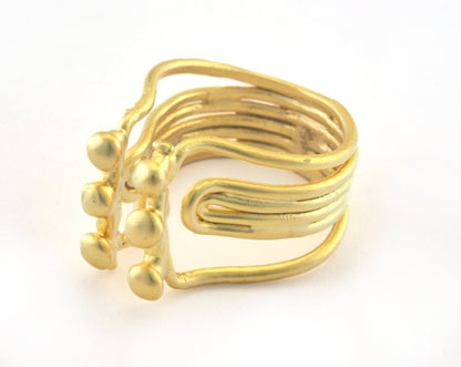 Adjustable Ring Matte Gold Plated Brass (18mm 8US inner size) OZ3304 Ring30