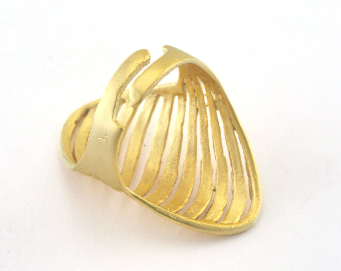 Adjustable Ring Matte Gold Plated Brass 29mm (16.5mm 6US inner size) OZ3305