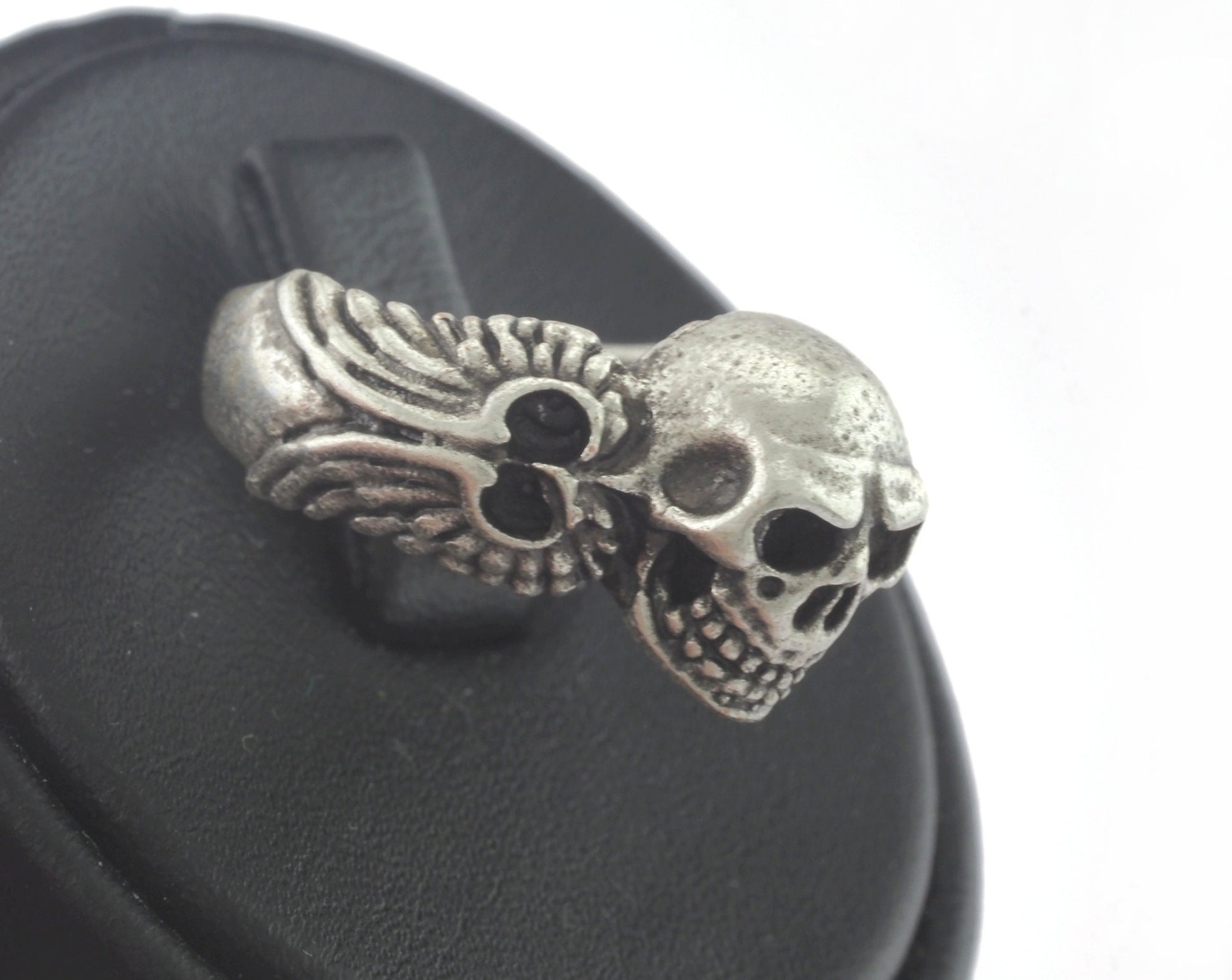 Skull Adjustable Ring Antique Silver Plated brass (17mm 7US inner size) Oz3327 ring26