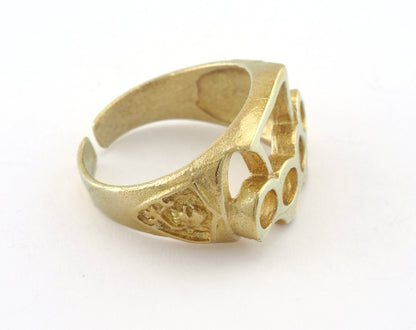 Adjustable Ring Raw Brass (19mm 9US inner size) OZ3322 ring23