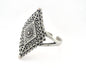 Rhombus Ring Adjustable Ring Antique Silver Plated brass (17.5mm 7US inner size) OZ3339