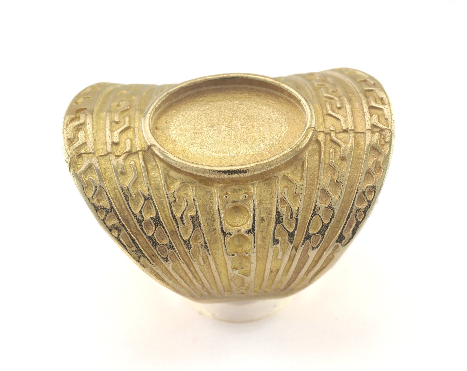 Ring Adjustable Ring Bezel Raw brass (16.5mm 6US inner size - Adjustable ) OZ3344