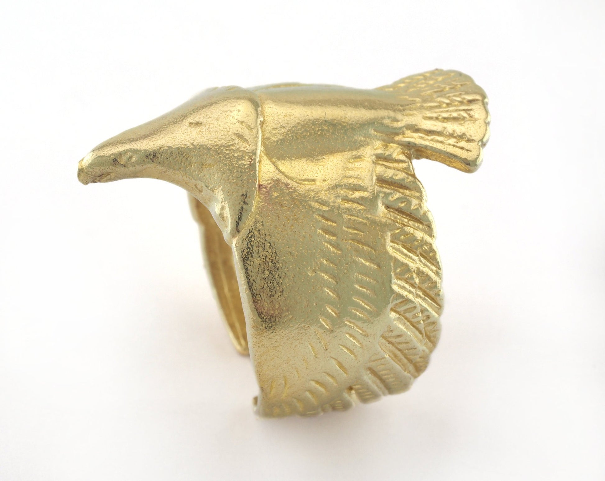 Eagle Adjustable Ring Raw Brass (19mm 8.5US inner size) OZ3345