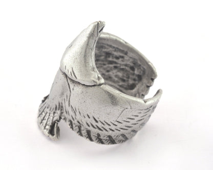 Eagle Adjustable Ring Antique Silver Plated Brass (19mm 8.5US inner size) OZ3345