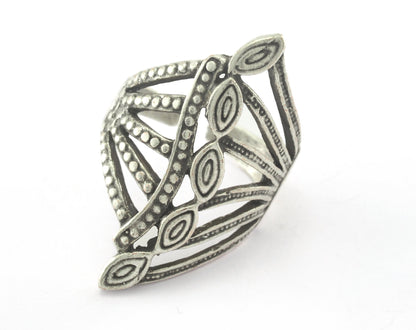 Adjustable Ring Antique Silver Plated brass (18.5mm 8.5US inner size ) OZ3356 34mm