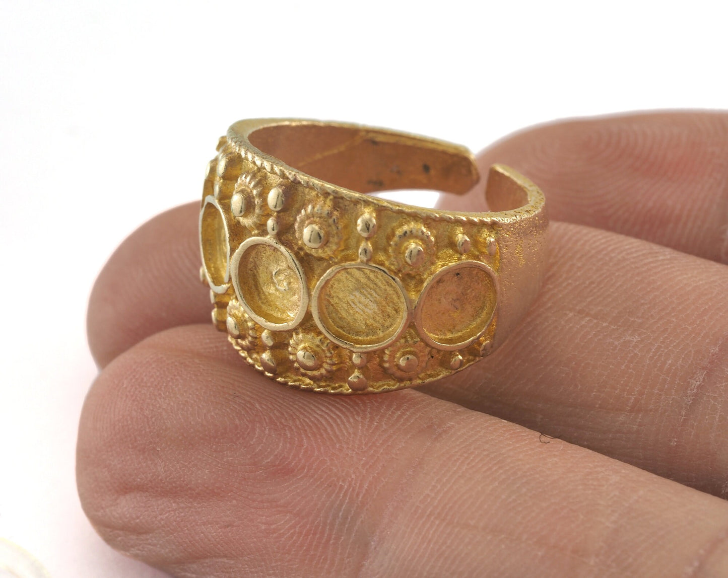 Ring Adjustable Ring 5 mm Bezel Blank - Raw brass Antique Silver, Shiny Silver, Shiny Gold Plated (17mm 7US inner size - Adjustable ) OZ3370