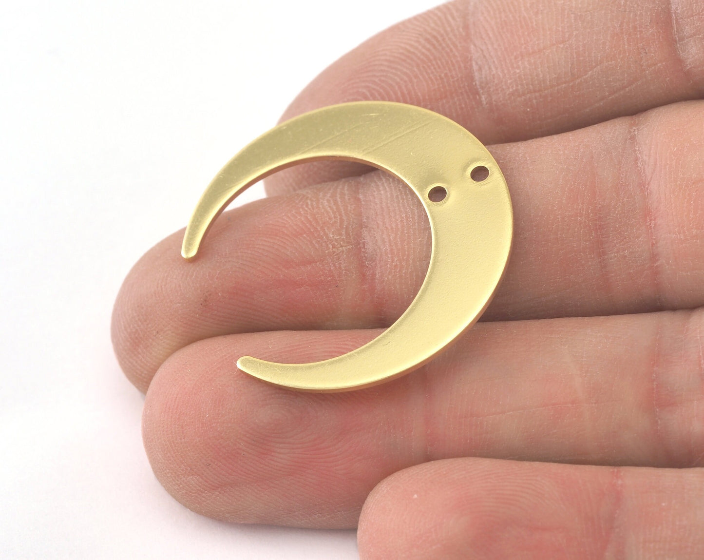 Crescent Moon 30mm Raw Brass (2 hole) Charms Findings Stampings OZ3440-225