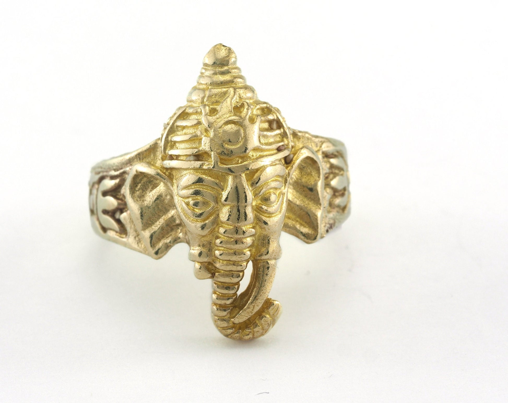 Elephant Adjustable Ring Raw Brass (19mm 9US inner size) Oz3375