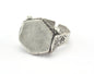 Signet Hexagonal Ring Adjustable Ring Antique Silver Plated Brass 1 Pc. (20mm 10US inner size) 4423